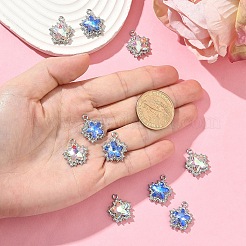 10Pcs 2 Colors Rack Plating Alloy with Rhinestone Pendants&nbsp;FIND-YW0006-90