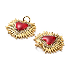Rack Plating Brass Grade AAA Cubic Zirconia Pendants&nbsp;KK-D026-28G