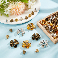 90Pcs 3 Colors Tibetan Style Bead Cones&nbsp;FIND-GO0003-36