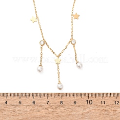 304 Stainless Steel Crystal Rhinestone Pendant Necklaces for Women&nbsp;NJEW-F378-01G-04