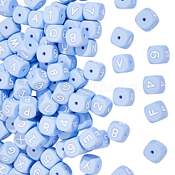 108Pcs 36 Styles Cube with Number & Letter Silicone Beads&nbsp;SIL-PA0001-23
