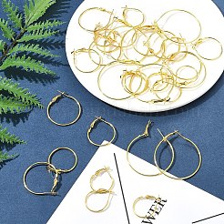 32Pcs 4 Styles Iron Huggie Hoop Earring Findings&nbsp;IFIN-FS0001-50