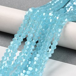Imitation Jade Electroplate Glass Beads Strands&nbsp;GLAA-F029-J4mm-C03