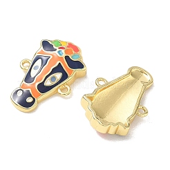 Brass Enamel Connector Charms&nbsp;KK-CBA6305-05G