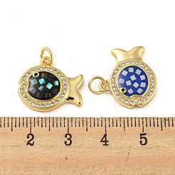 Brass Micro Pave Cubic Zirconia Pendants&nbsp;KK-K356-20G