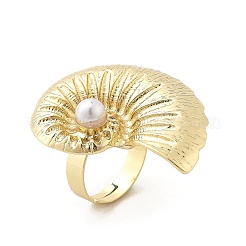 Conch Alloy Adjustable Rings for Women&nbsp;RJEW-B108-03KCG