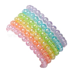 6Pcs 6 Colors Heart & Round Acrylic Beaded Stretch Kid Bracelet Sets&nbsp;BJEW-JB10674