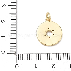 Brass & Natural White Shell Pendants&nbsp;KK-CBA56EF-16G-02