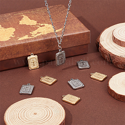 8Pcs 2 Colors 304 Stainless Steel Pendants&nbsp;STAS-UN0042-20