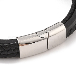 Braided Microfiber Leather Multi-strand Bracelets&nbsp;BJEW-B096-21F