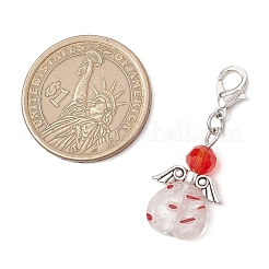 Electroplate Glass & Handmade Millefiori Lampwork Pendants Decorations&nbsp;HJEW-JM03600-02