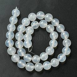 Natural White Agate Round Beads Strands&nbsp;G-N0151-10-10mm