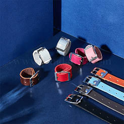 10Pcs 10 Colors Leather Rings&nbsp;RJEW-UN0003-02