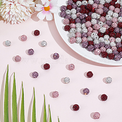 200Pcs 4 Colors Pave Disco Ball Beads&nbsp;RB-PA0001-10A