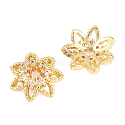 Christmas Brass Clear Cubic Zirconia Beads&nbsp;KK-B186-04G