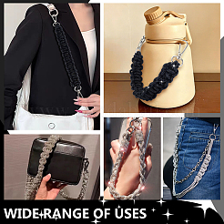 1Pc Rhinestone Braided Cord Bag Handles&nbsp;DIY-PH0036-47B