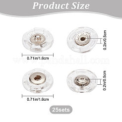 25Pcs Plastic Snap Button&nbsp;BUTT-GF0001-15