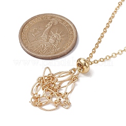 Brass Chains Macrame Pouch Empty Stone Holder for Pendant Necklaces Making&nbsp;NJEW-JN04475-01