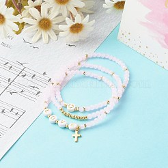 Glass Beads Stretch Bracelets Sets&nbsp;BJEW-JB06575-01