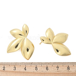 Brass Leaf Stud Earrings&nbsp;EJEW-R016-21G