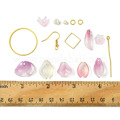 DIY Leaf & Flower Glass Earrings Jewelry Making Kits&nbsp;DIY-FS0007-06
