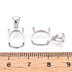 925 Sterling Silver Charms Claw Cabochon Settings&nbsp;STER-N016-44A-P
