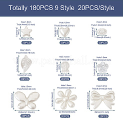180Pcs 9 Style ABS Plastic Imitation Pearl Beads&nbsp;OACR-CD0001-08