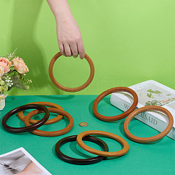 8Pcs 4 Colors Wooden Flat Round Shape Purse Handle&nbsp;AJEW-PH0006-18
