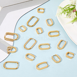 8 Pairs 4 Styles 304 Stainless Steel Huggie Hoop Earrings&nbsp;EJEW-SC0001-76G