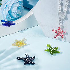 6Pcs 6 Colors Handmade Lampwork Pendants&nbsp;LAMP-SC0001-49