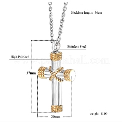 304 Stainless Steel Cross Pendant Necklaces&nbsp;TQ9204-1