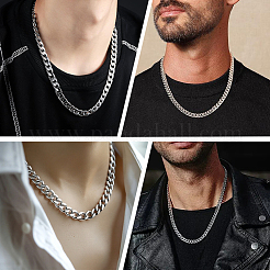 1Pc 304 Stainless Steel Cuban Link Chain Necklaces for Men Women&nbsp;NJEW-SP0001-23B