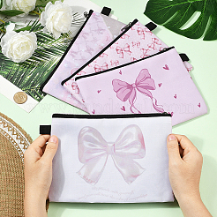 4Pcs 4 Styles Rectangle with Bowknot Printed Polyester Cosmetic Zipper Pouches&nbsp;ABAG-SP0001-51B
