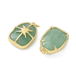Brass & Natural Green Aventurine Pendants&nbsp;GG-CBAD360-19G-04