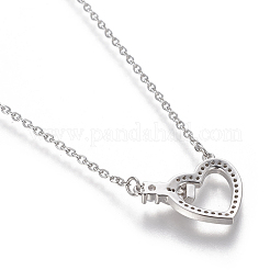 Brass Micro Pave Cubic Zirconia Pendant Necklaces&nbsp;NJEW-I230-21