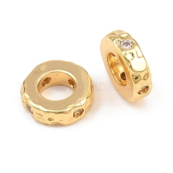 Brass Micro Pave Clear Cubic Zirconia Beads&nbsp;KK-H292-21G