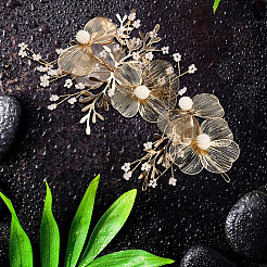 Alloy with Plastic Pearl Ornament Accessories&nbsp;FIND-WH20030-11B-G