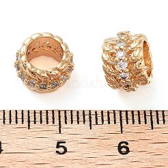 Brass Micro Pave Clear Cubic Zirconia Beads&nbsp;KK-U028-28G