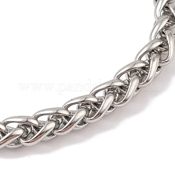 304 Stainless Steel Skull Wheat Chain Viking Mjolnir Thor Hammer Pendant Necklaces for Men&nbsp;NJEW-K278-02AS