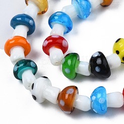 Mushroom Handmade Lampwork Beads Strands&nbsp;X-LAMP-R116-03A