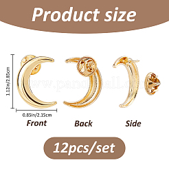 12Pcs Moon Alloy Lapel Pin Backs for Backpack Clothes&nbsp;JEWB-FH0002-79G
