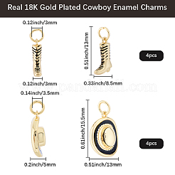 8Pcs 2 Styles Brass Enamel Pendants&nbsp;KK-BBC0022-17