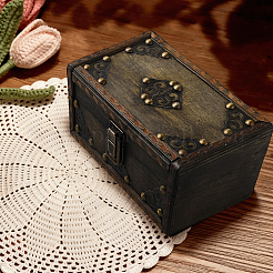 Vintage Wood Jewelry Treasure Chest&nbsp;CON-WH20002-17