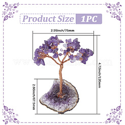 1Pc Natural Amethyst Chips Tree of Life Display Decorations&nbsp;DJEW-PA0001-02A