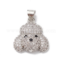 Brass Micro Pave Cubic Zirconia Pendants&nbsp;KK-M240-12G