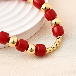 ABS Imitation Pearl Round Beads Stretch Bracelets for Women&nbsp;BJEW-D317-12C-G