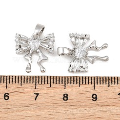 Brass Micro Pave Clear Cubic Zirconia Pendants&nbsp;CU-CBA9AB3-24P