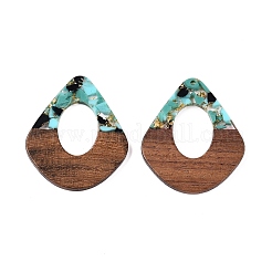 Transparent Resin and Walnut Wood Pendants&nbsp;RESI-T057-07J
