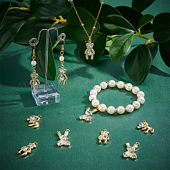 30Pcs 3 Style Rabbit & Bear Rack Plating Alloy Pendants&nbsp;FIND-PH0004-08