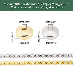 4 Strands 2 Colors Electroplate Non-magnetic Synthetic Hematite Beads Strands&nbsp;G-BC0001-42